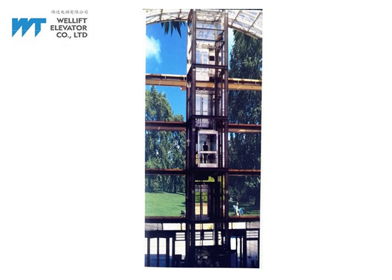 屋外の鉄骨構造シャフトが付いている機械Roomless 360の観光のパノラマ式のエレベーター